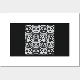 Funny cat knitted pattern Posters and Art